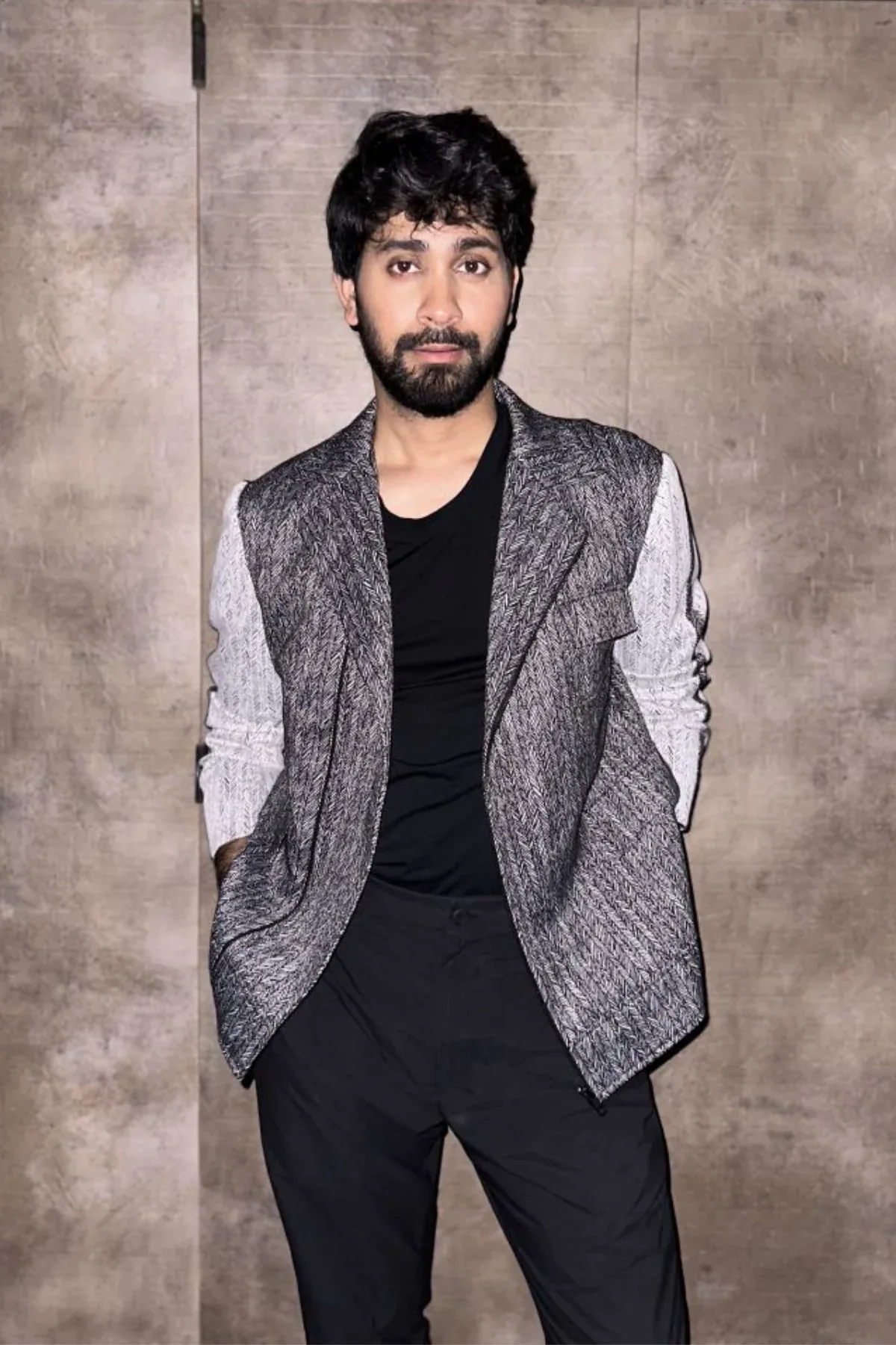 Ankush Bahuguna in Jersey Jacket by Sarab Khanijou