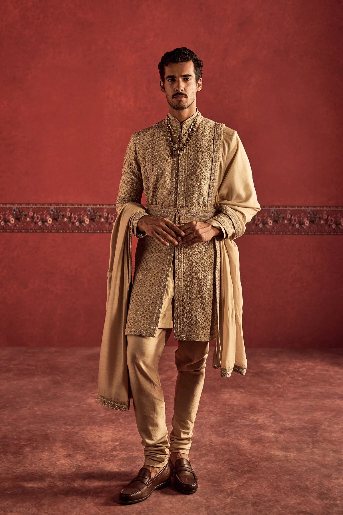 Nishad Sherwani Set by Ridhi Mehra in grey