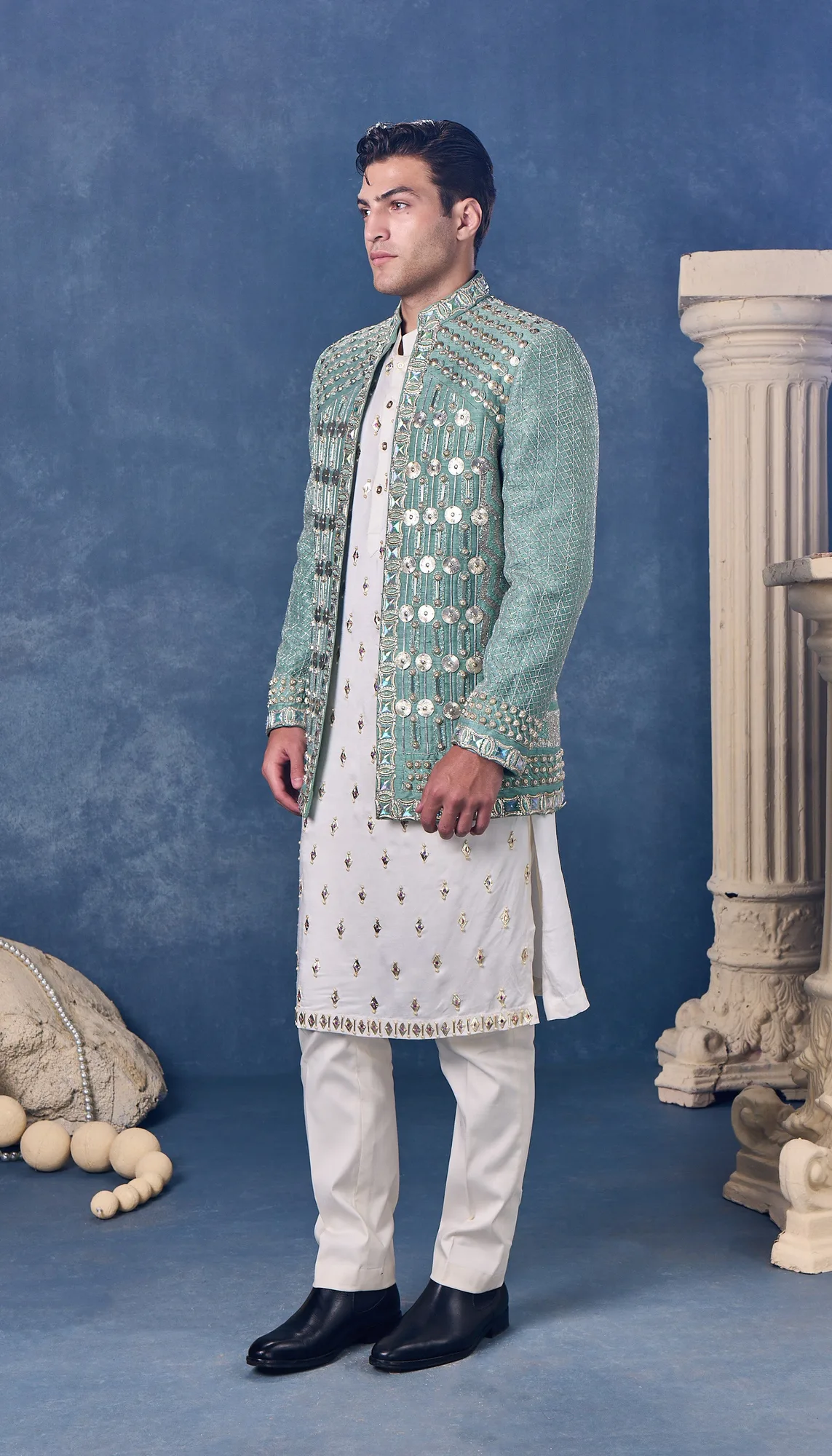 Elysian Eclipse - Jacket Set by Papa Don't Preach in mint green, view 2