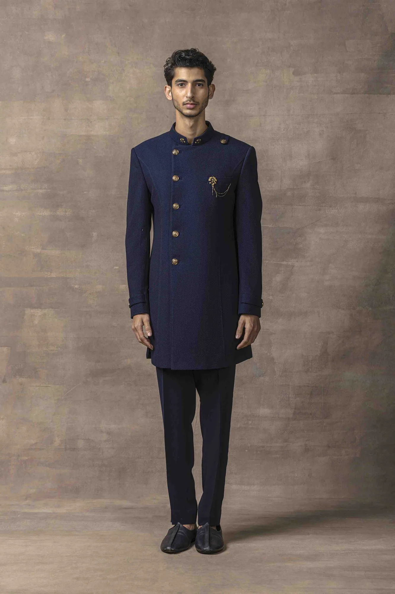 Navy Indo-Western Set by Sarab Khanijou