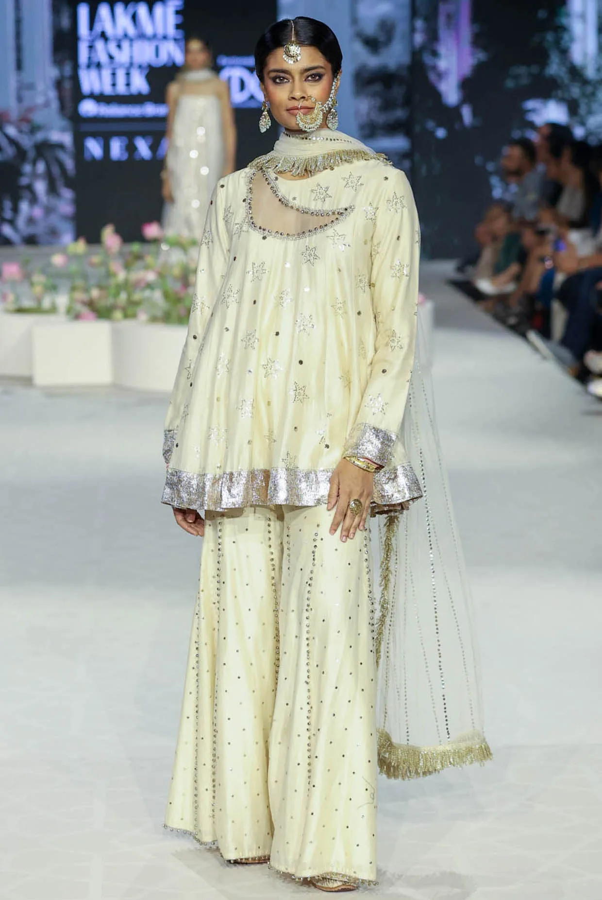 Afreen Stone Embroidered Kurta And Sharara With Dupatta by Payal Singhal