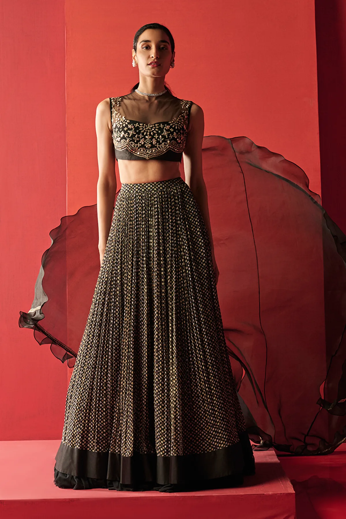 Mehar by Ridhi Mehra, black lehenga