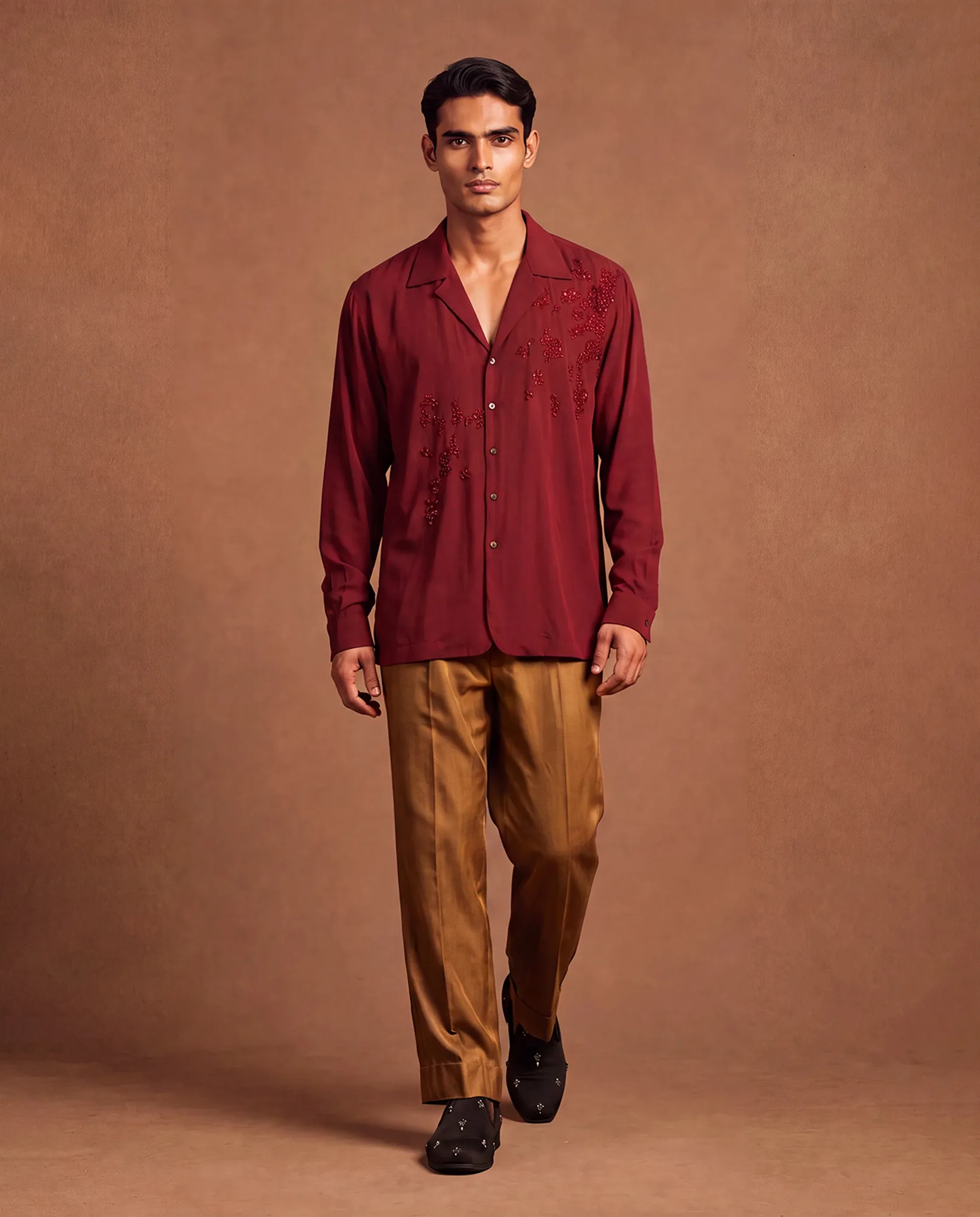 Claret Shirt & Pant Set by Dolly J