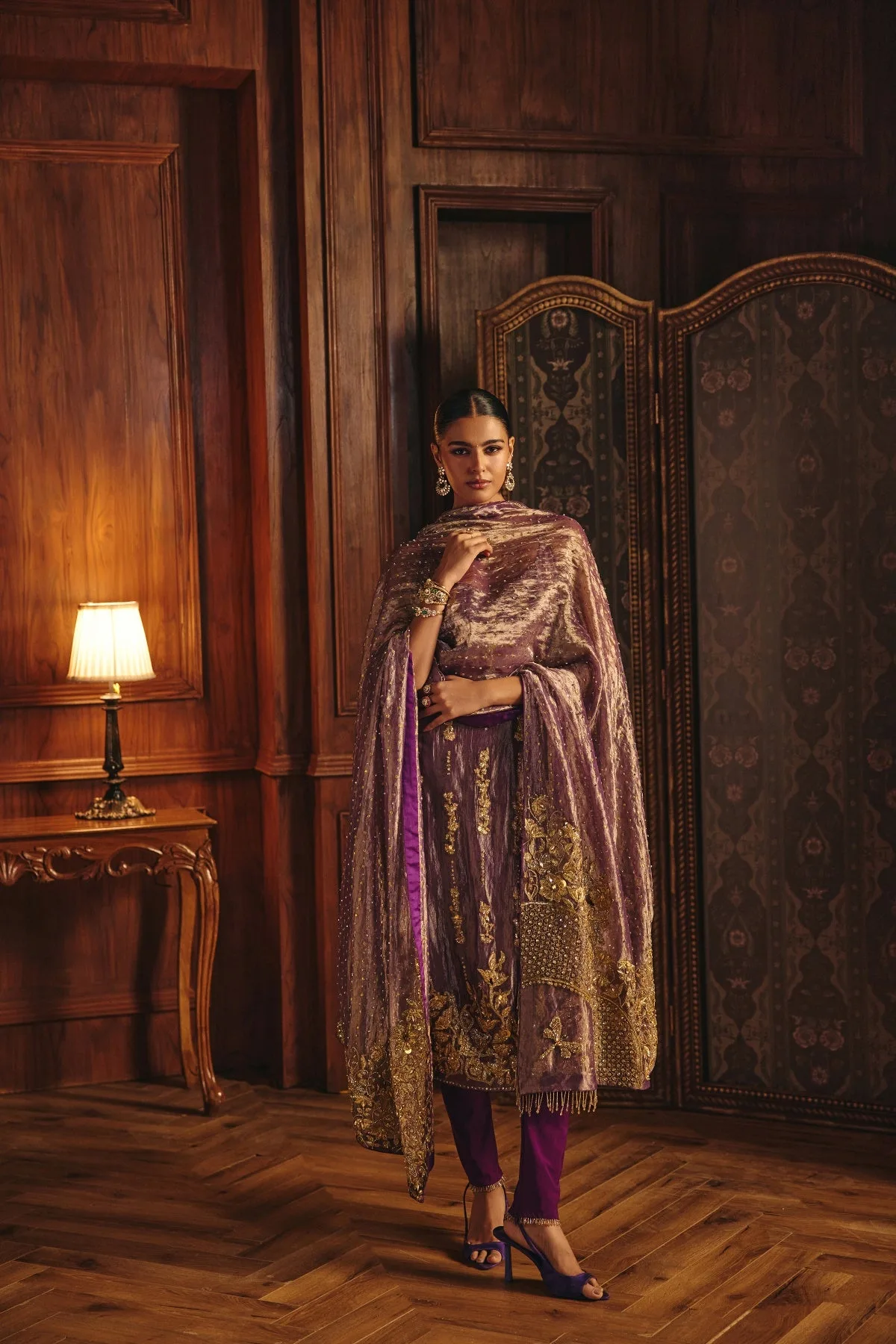 Naima by Mahima Mahajan, purple kurta, view 2
