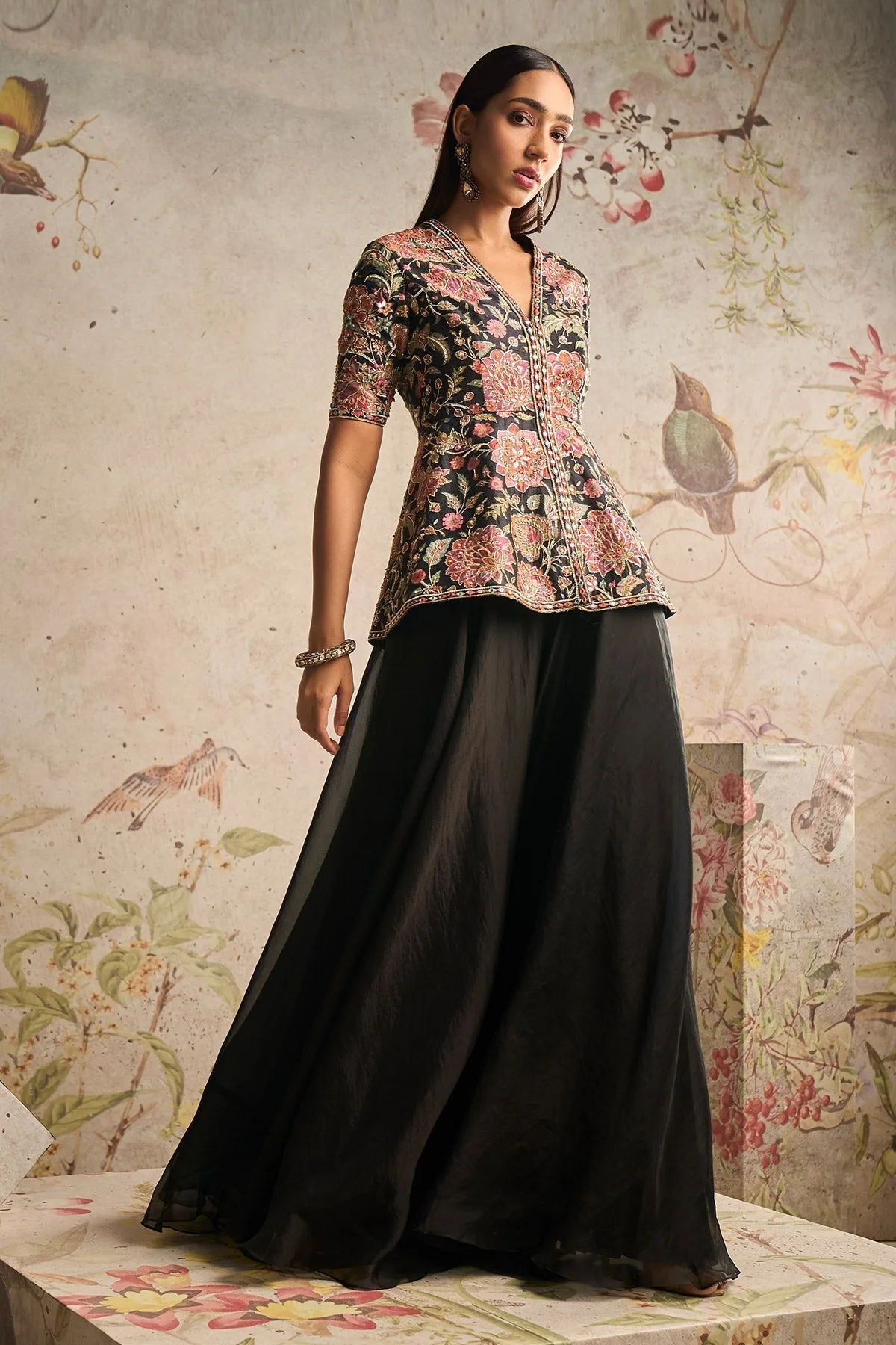 Dame Peplum Sharara Set by Ridhi Mehra