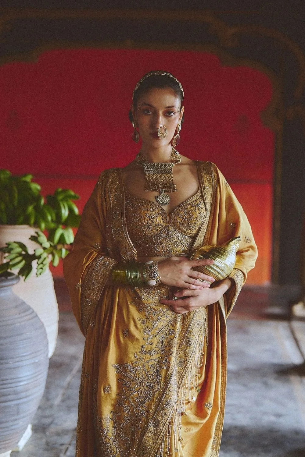 Navnita Silk Saree by Jigar Mali in mustard