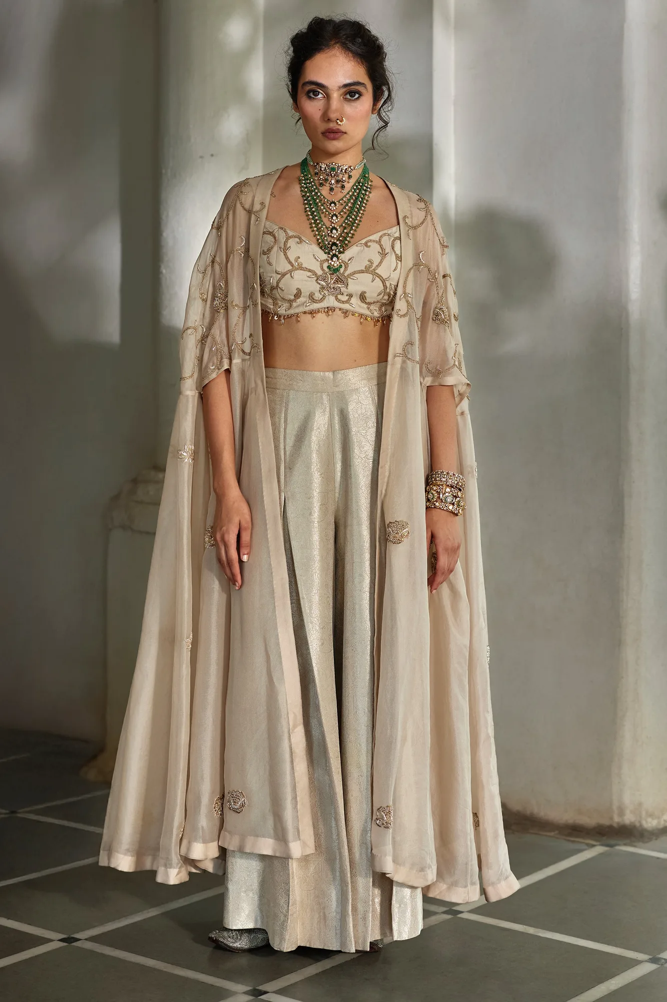 Aira Cape Palazzo Set by Paulmi And Harsh, cape set