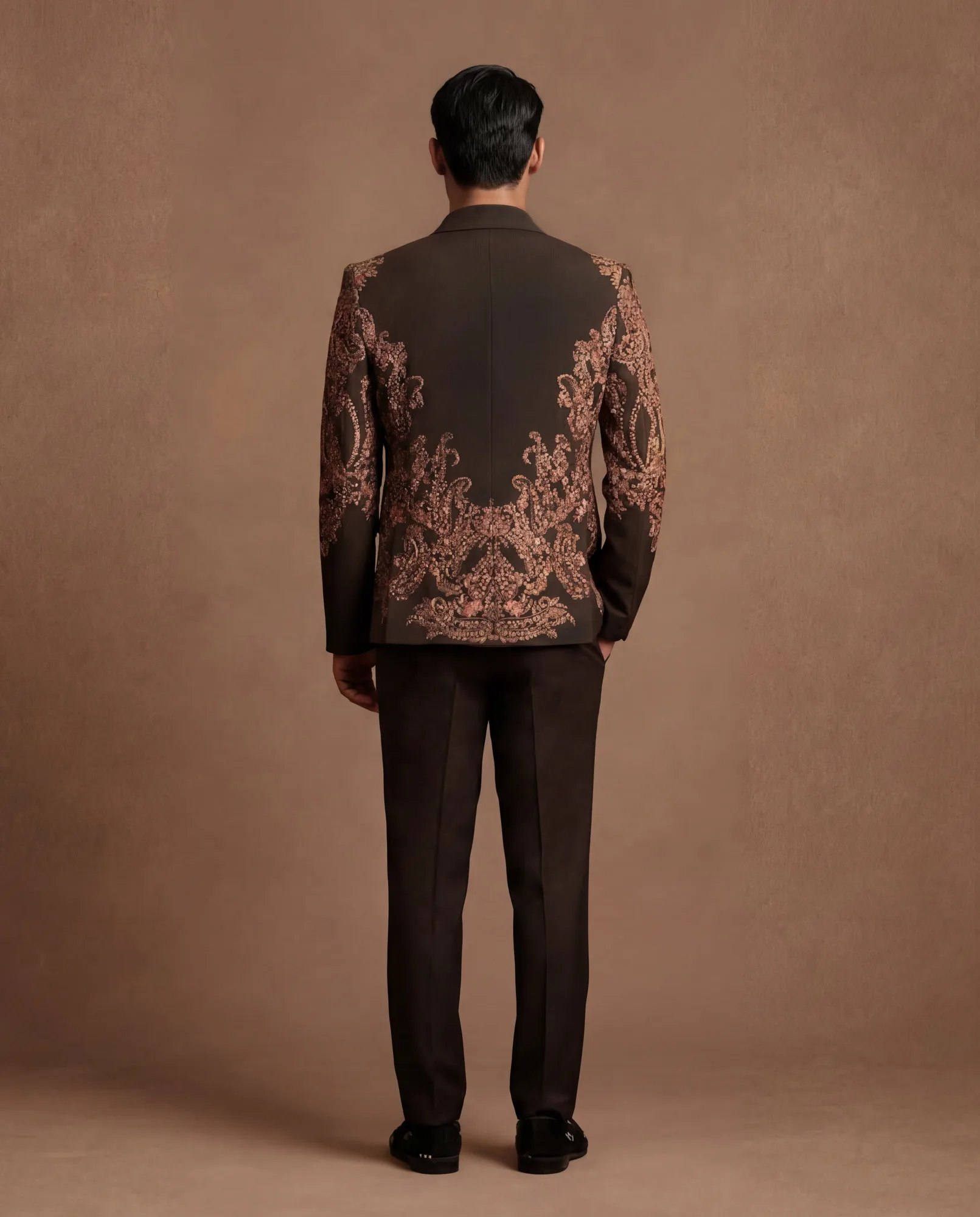 Sepia Suit Set by Dolly J, mocha jacket, view 3