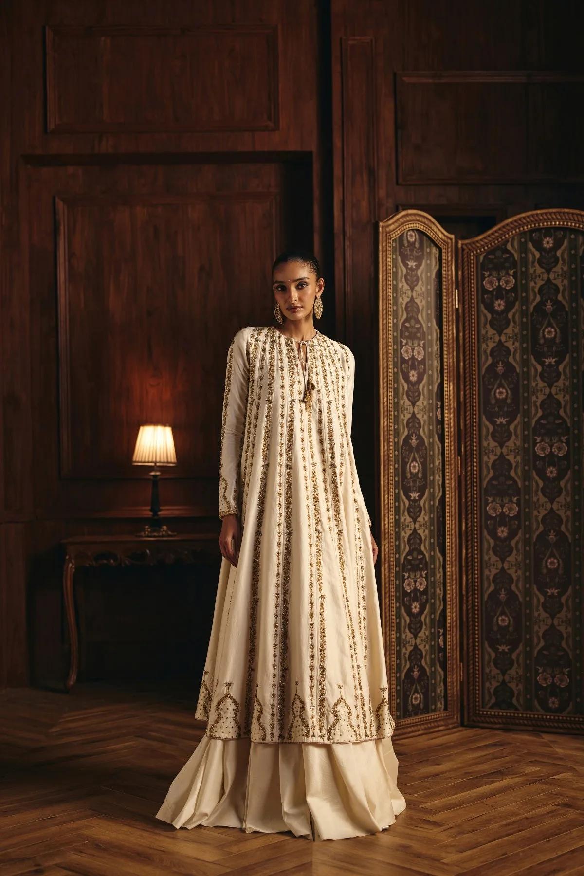 Nazaraa by Mahima Mahajan, ivory skirt set, view 3