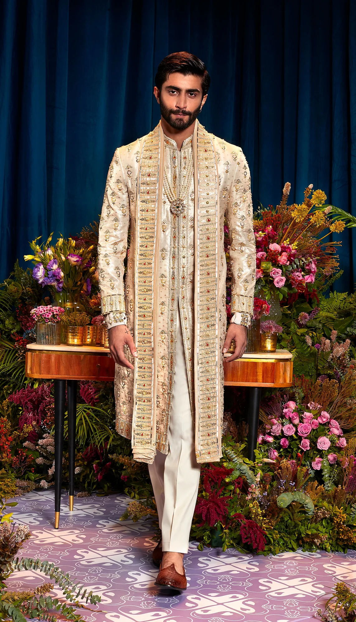 Adrian - Gold Sherwani Set by Papa Don't Preach