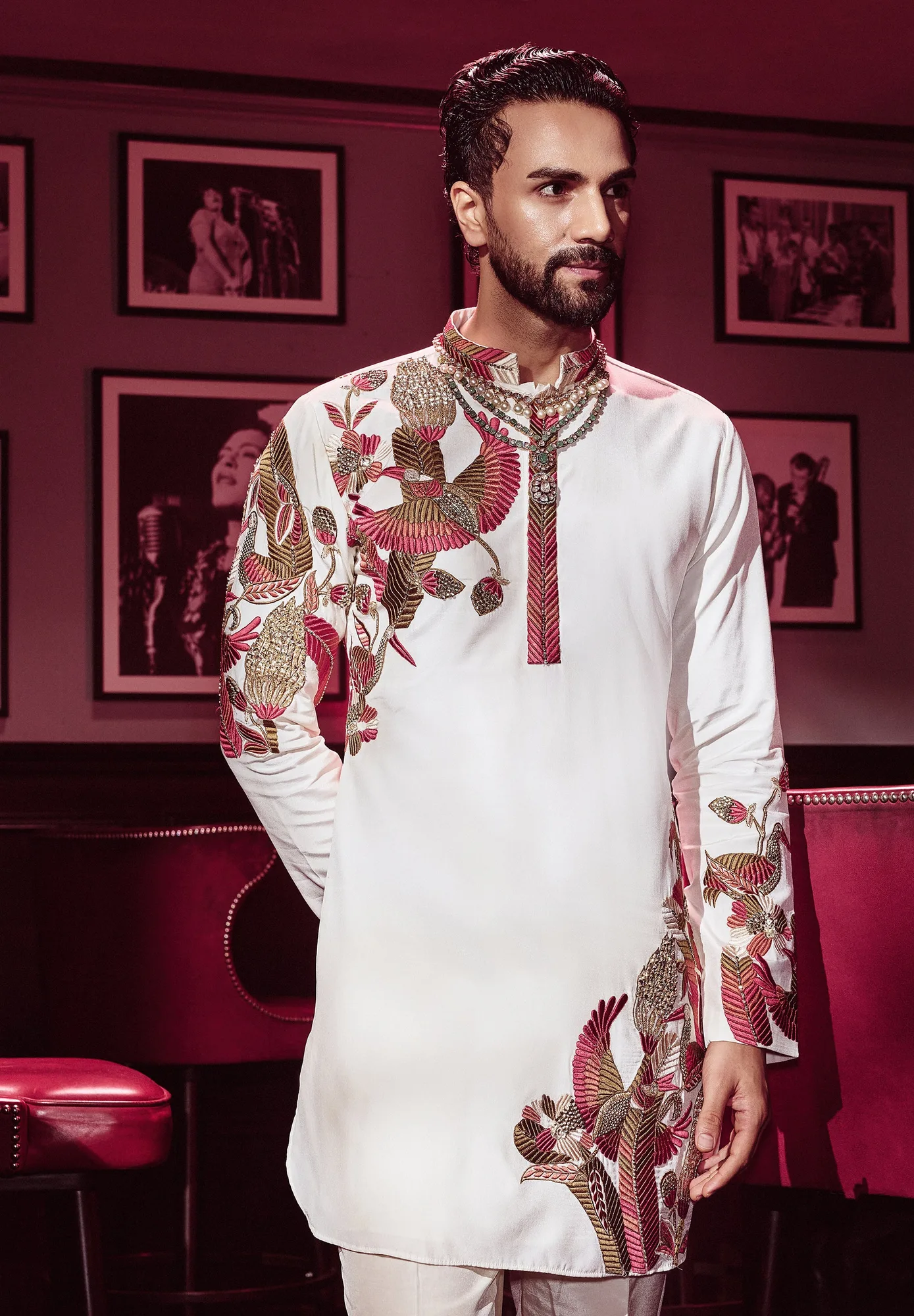 Avi Ivory Tropical Kurta Set by SVA