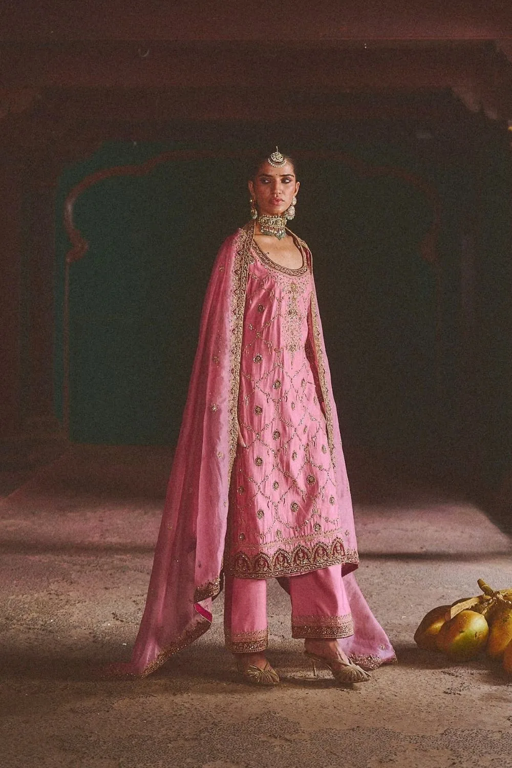 Sangam Kurta Set by Jigar Mali in lilac, view 4
