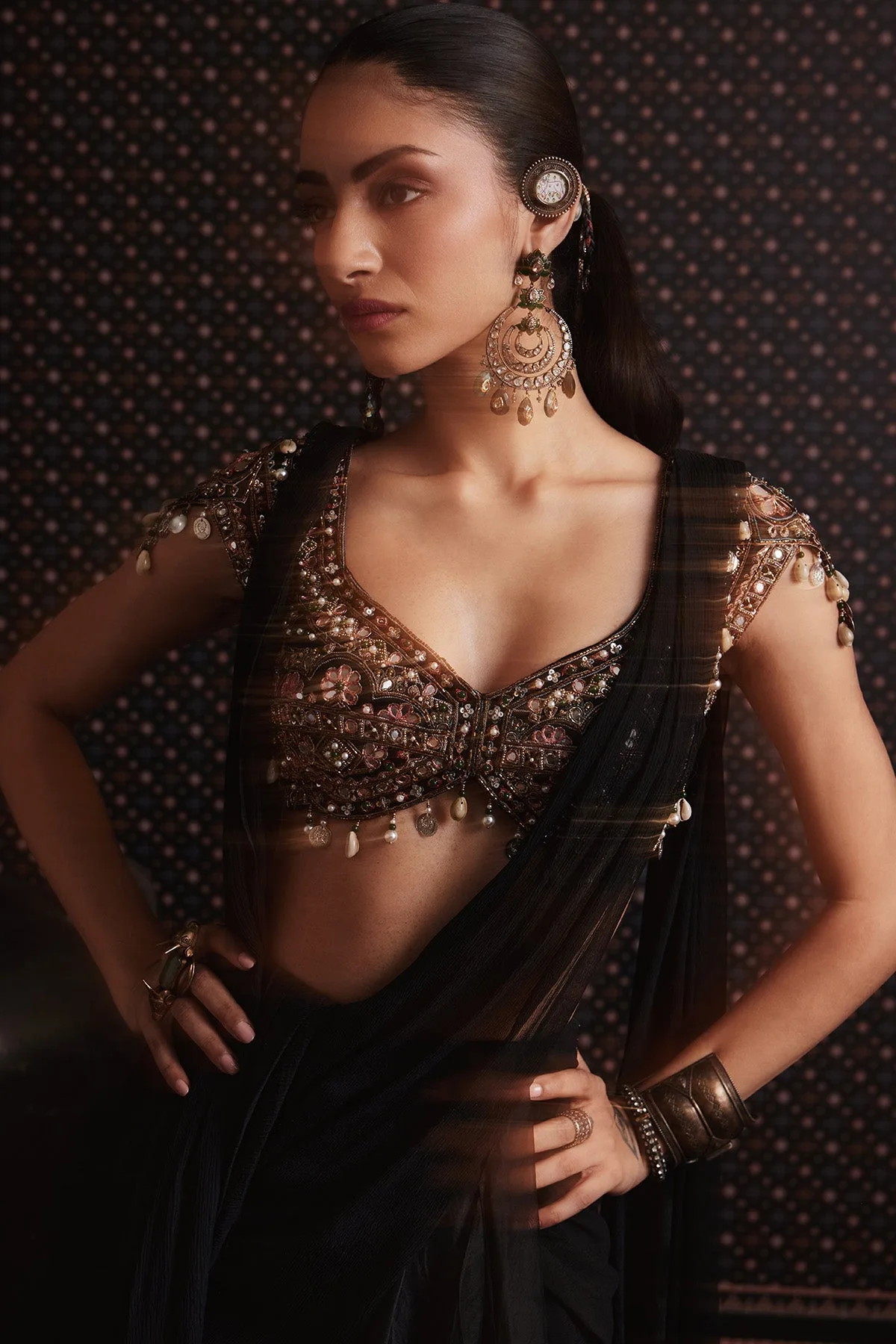 Wildflower Saree Set by Ridhi Mehra, view 3