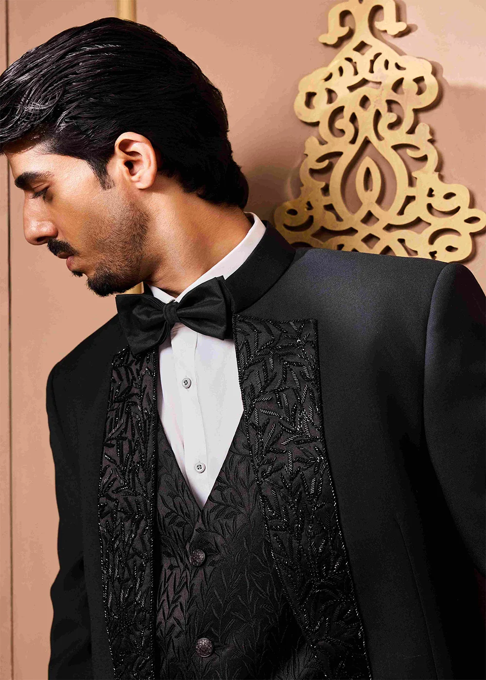 Black Tuxedo Vest Pant by Nitika Gujral, view 4