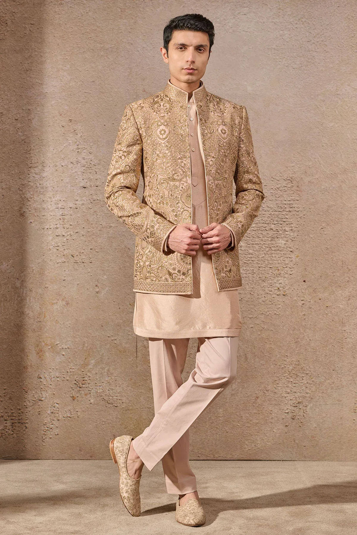 Languid Summer Classic Hand Embroidered Bandhgala by Tarun Tahiliani