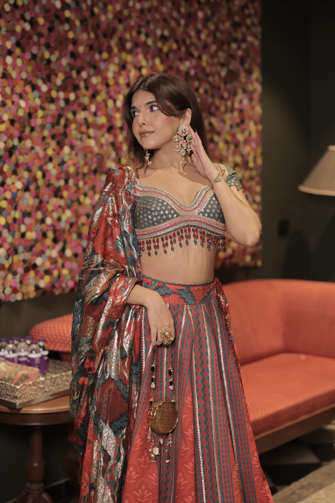 Ashi Khanna in Leher Lehenga by Rishi and Vibhuti, view 3