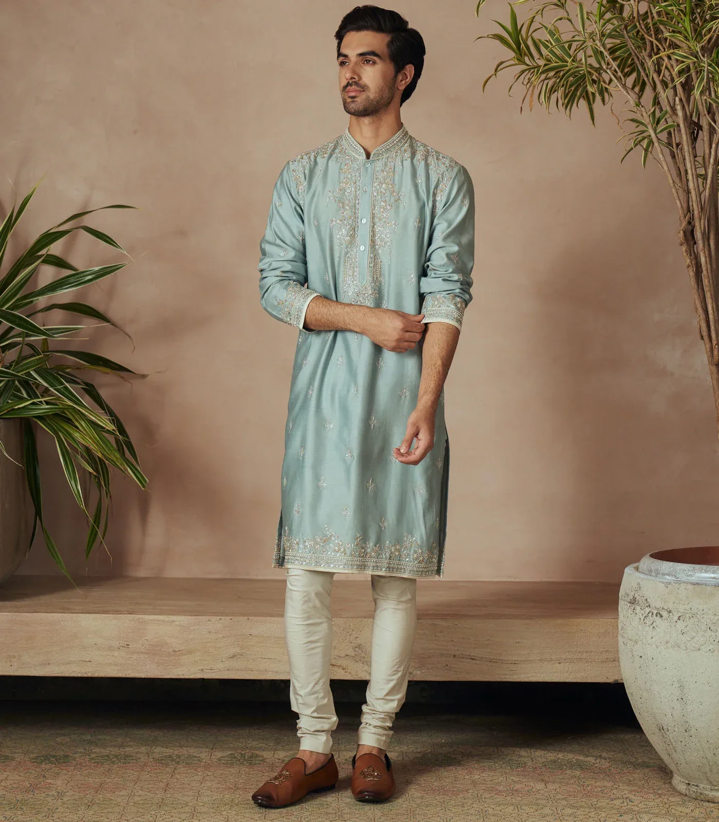 Blue Kurta Set by Anushree Reddy