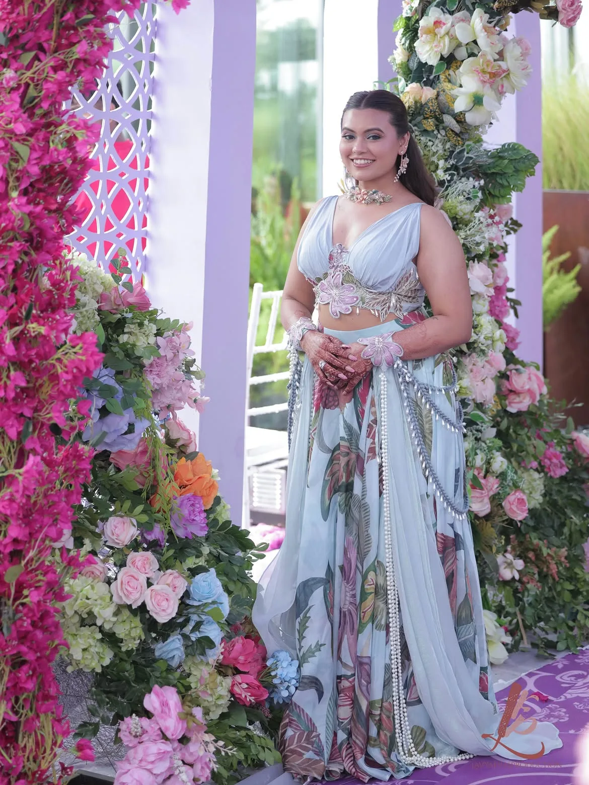 Simran Maheshwari in Icy Woo Lehanga by Rishi and Vibhuti, view 2