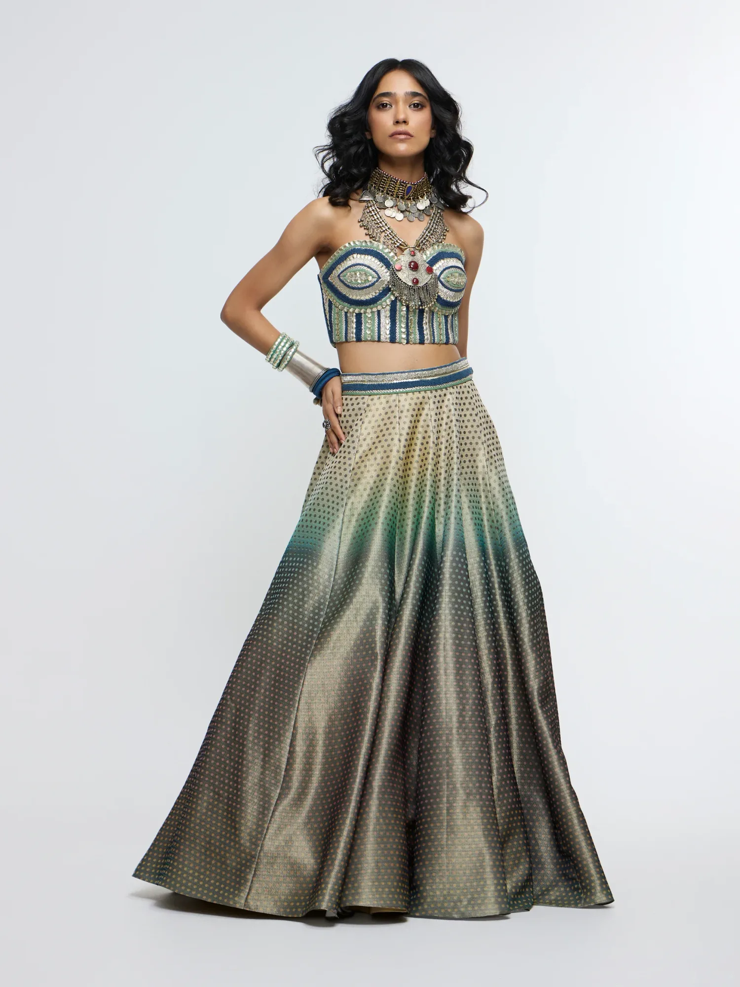 Kariya Corset Paired with Lehenga by SVA