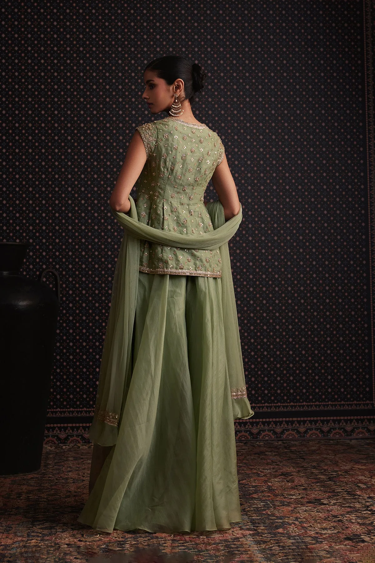 Maribel Peplum Set by Ridhi Mehra, sharara, view 3