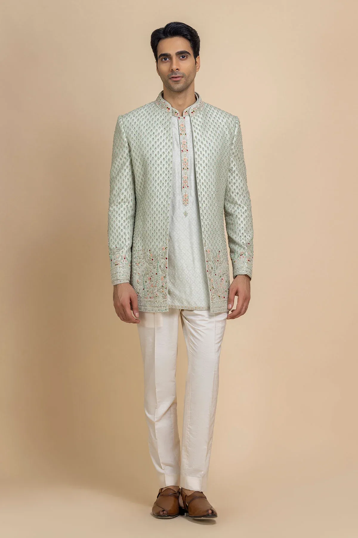 Eiryl Open Jacket kurta & pant Set by Dolly J