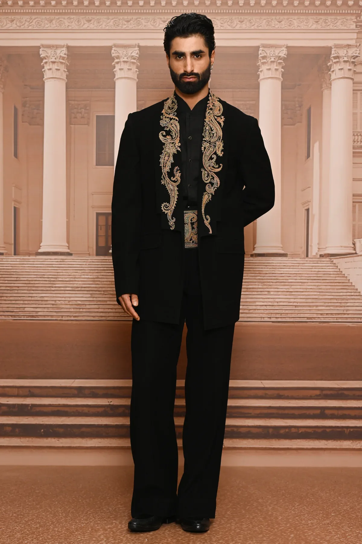Ever Bloom Embroidered Tuxedo Set by Tarun Tahiliani