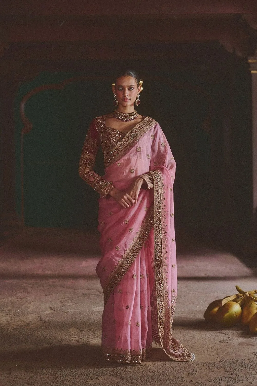 Pratichi Silk Saree by Jigar Mali in lilac, view 4