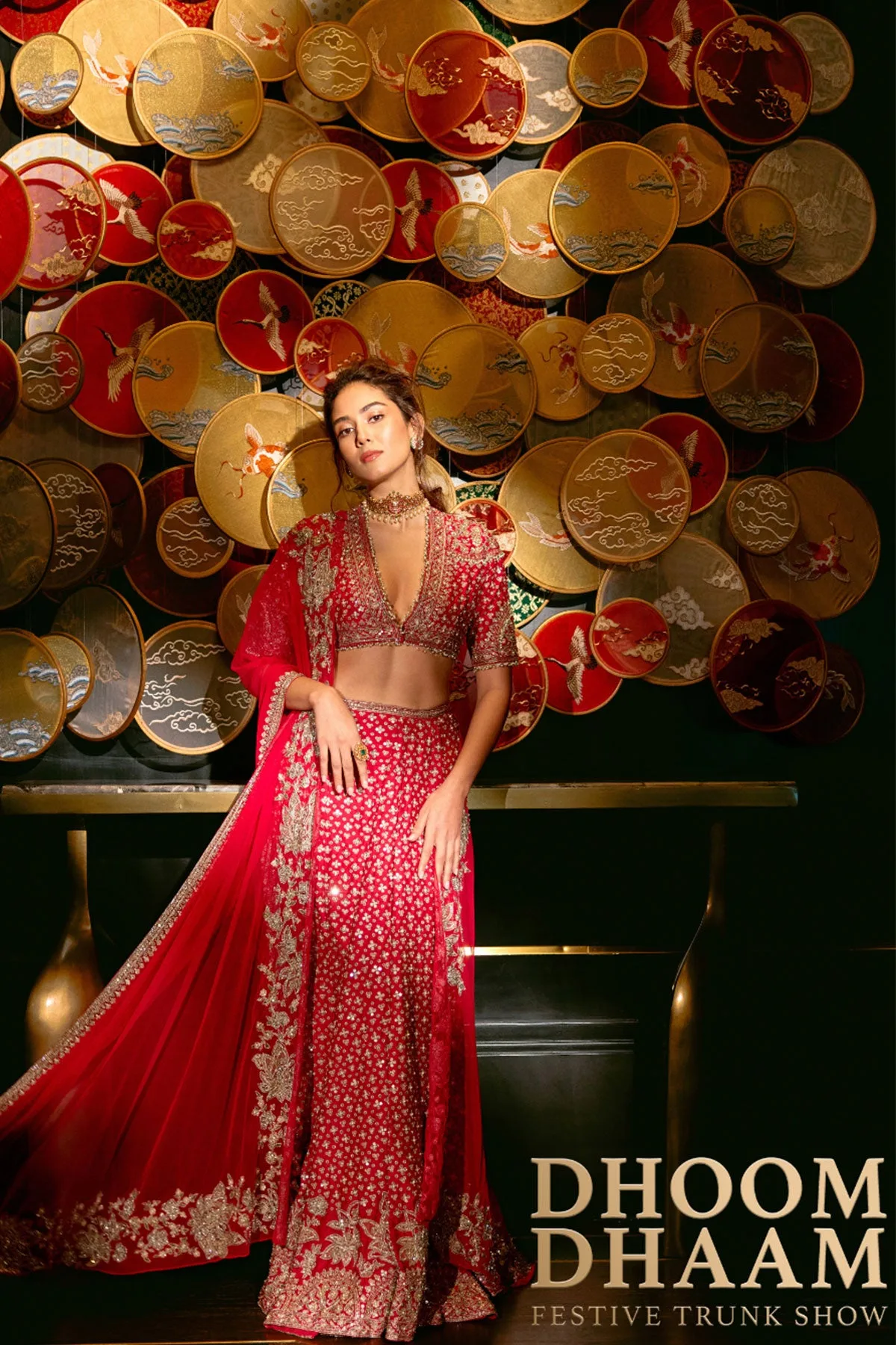 Mira Rajput Kapoor in Sagan Saree Set by Ridhi Mehra in red