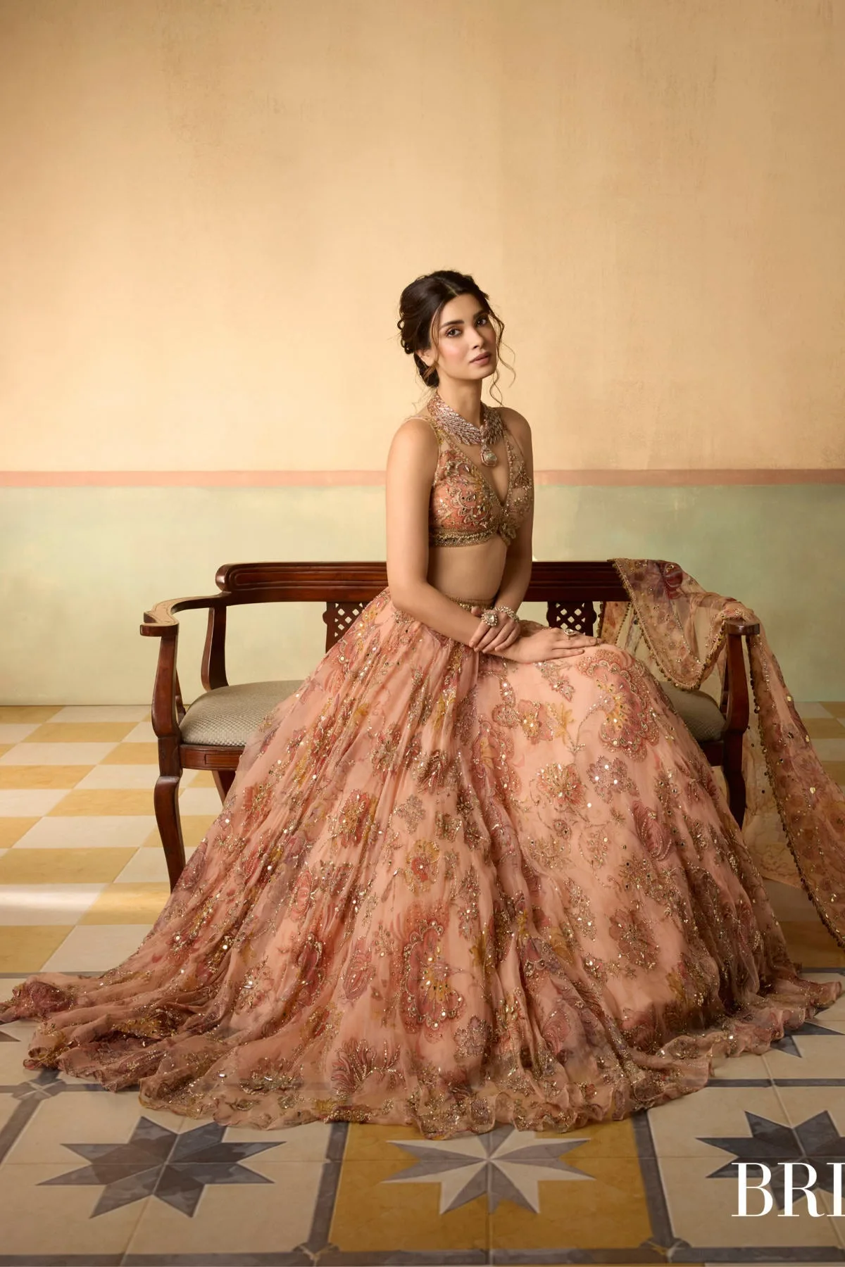 Diana Penty in Jagruti by Mahima Mahajan, pink lehenga, view 2