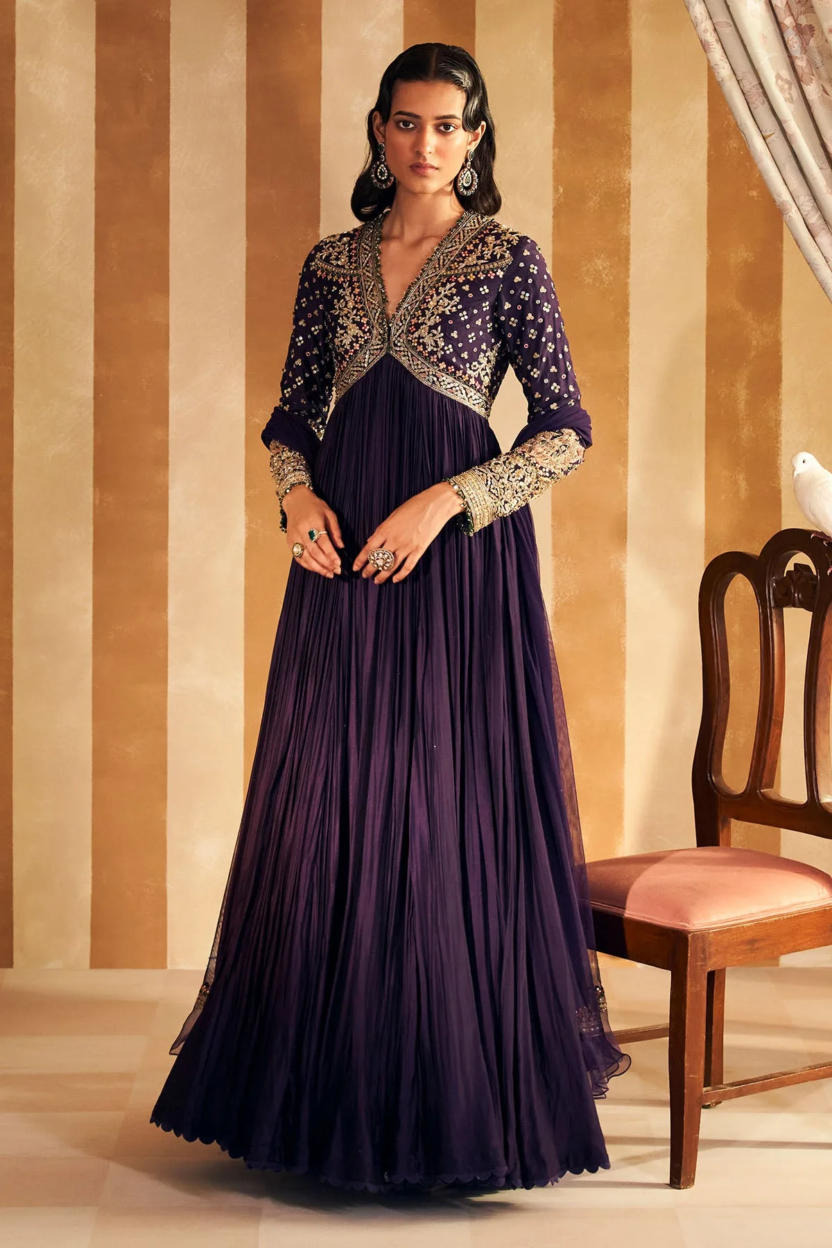 Fanon Anarkali set by Ridhi Mehra in purple