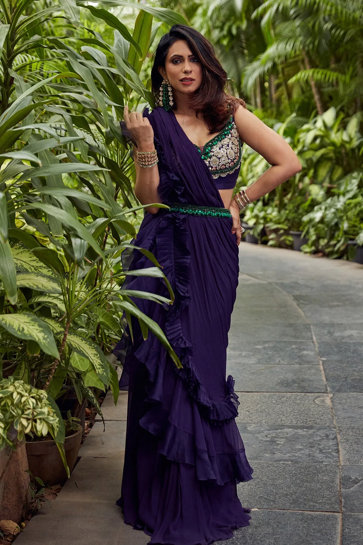 Pavitra Sagar In Naghma Saree Set by Ridhi Mehra