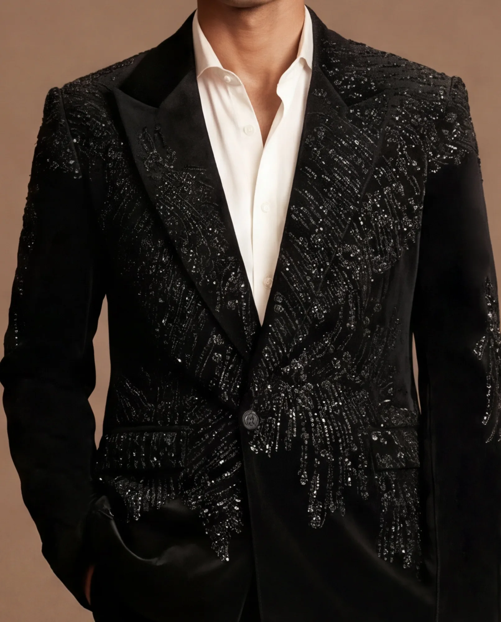 Grelvin Tuxedo, Shirt & Pant Set by Dolly J, charcoal grey jacket, view 2