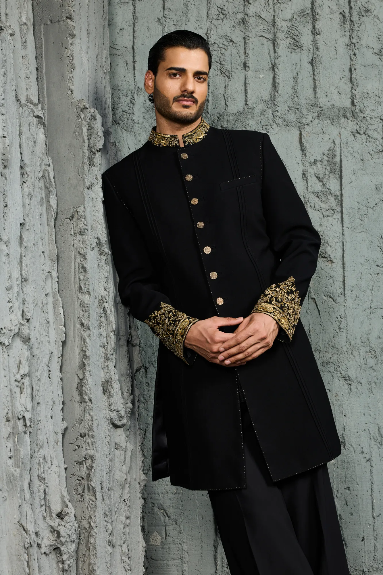 Obsidian Noor Indowestern Set by Sarab Khanijou