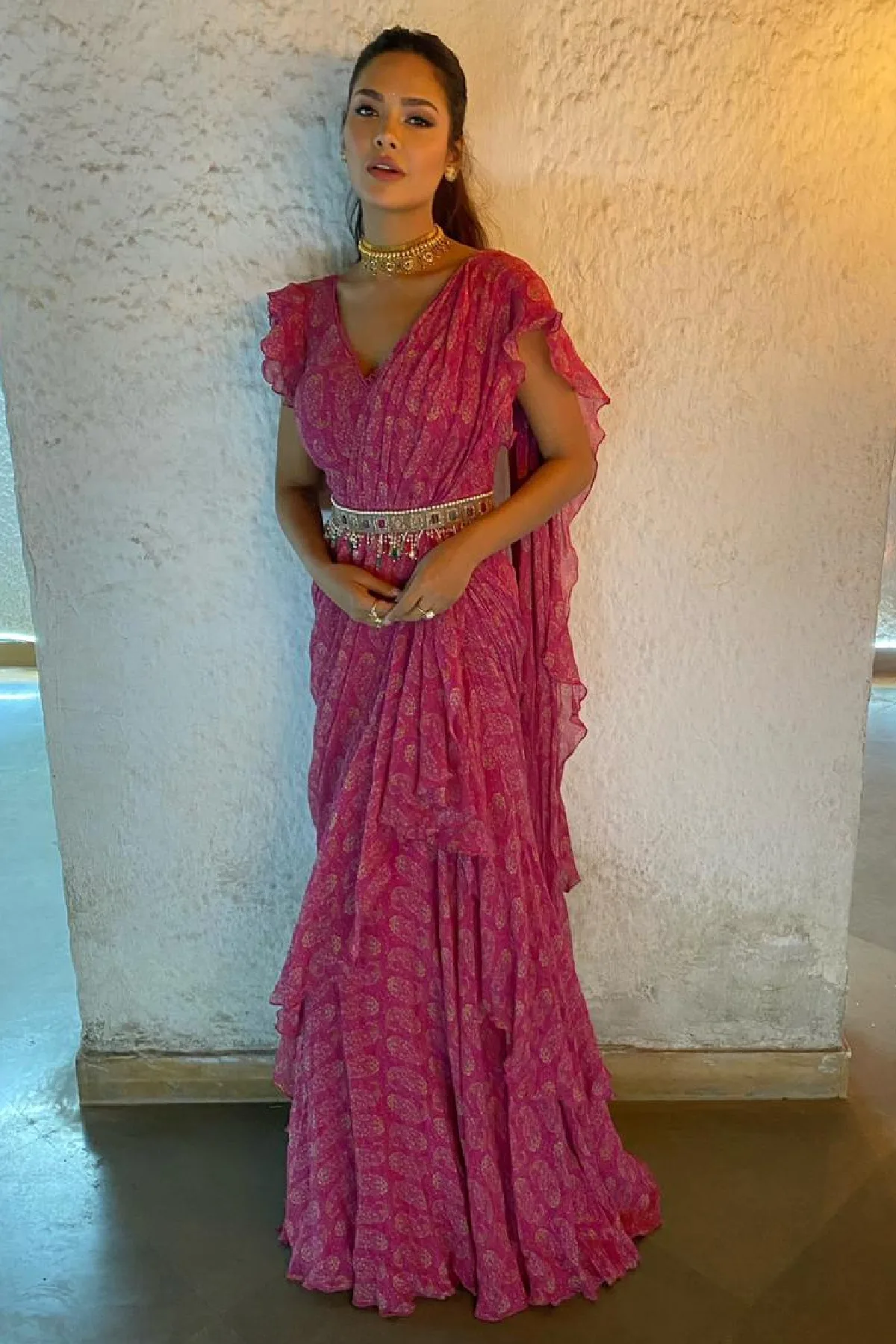 Esha Gupta in Gulab by Ridhi Mehra