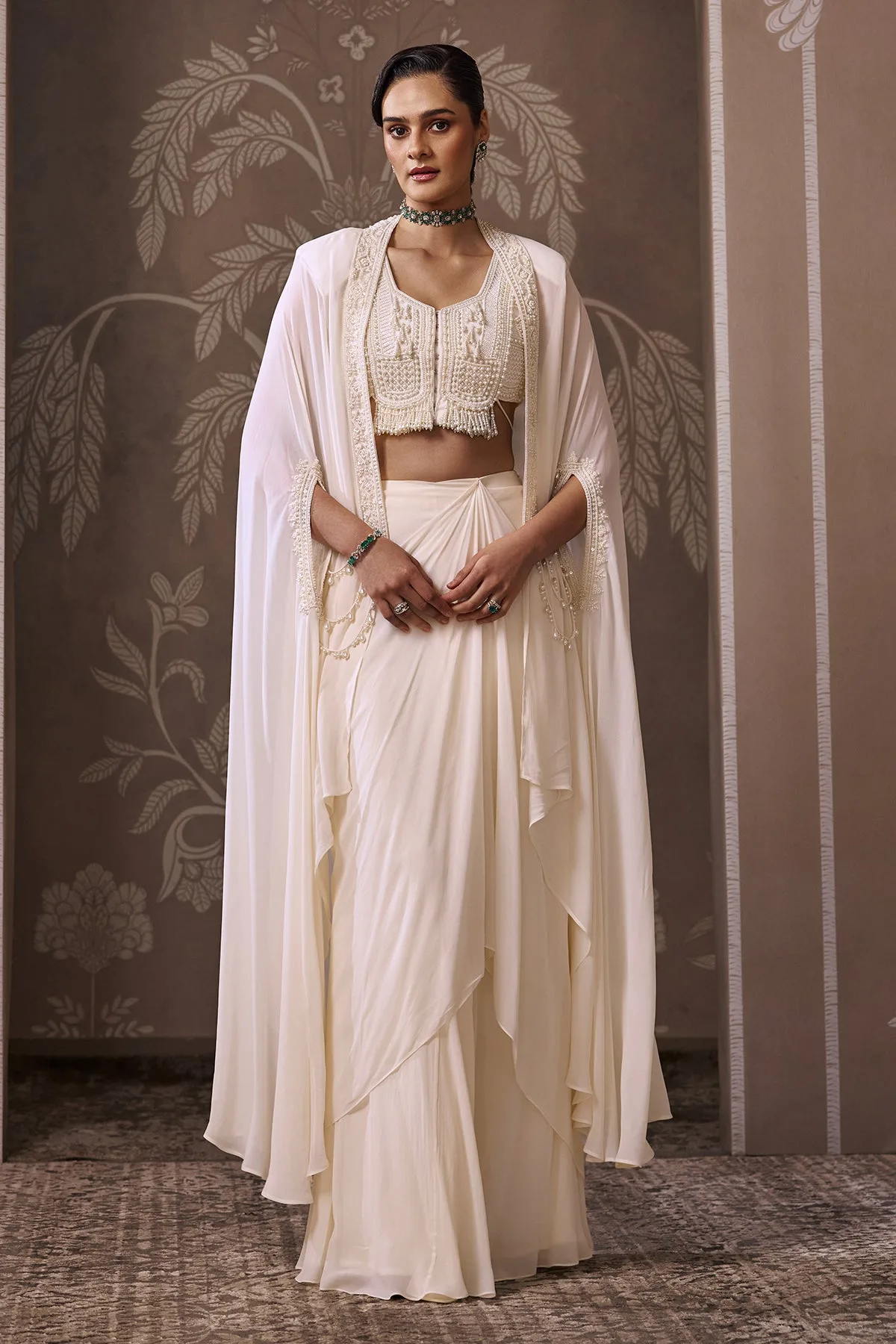The Realm Cape Skirt Set by Ridhi Mehra