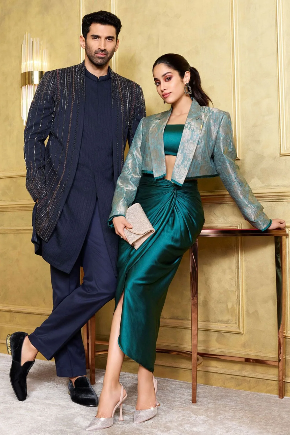 Aditya Roy Kapoor In Electric Rain Navy Blue Indo Western by Qbik