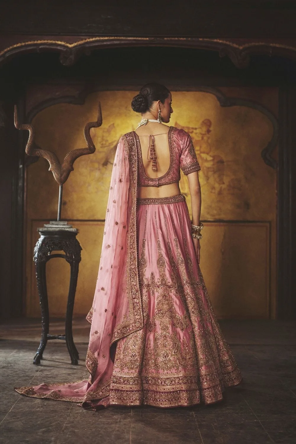 Tapasvi Lehenga Set by Jigar Mali in lilac, view 4