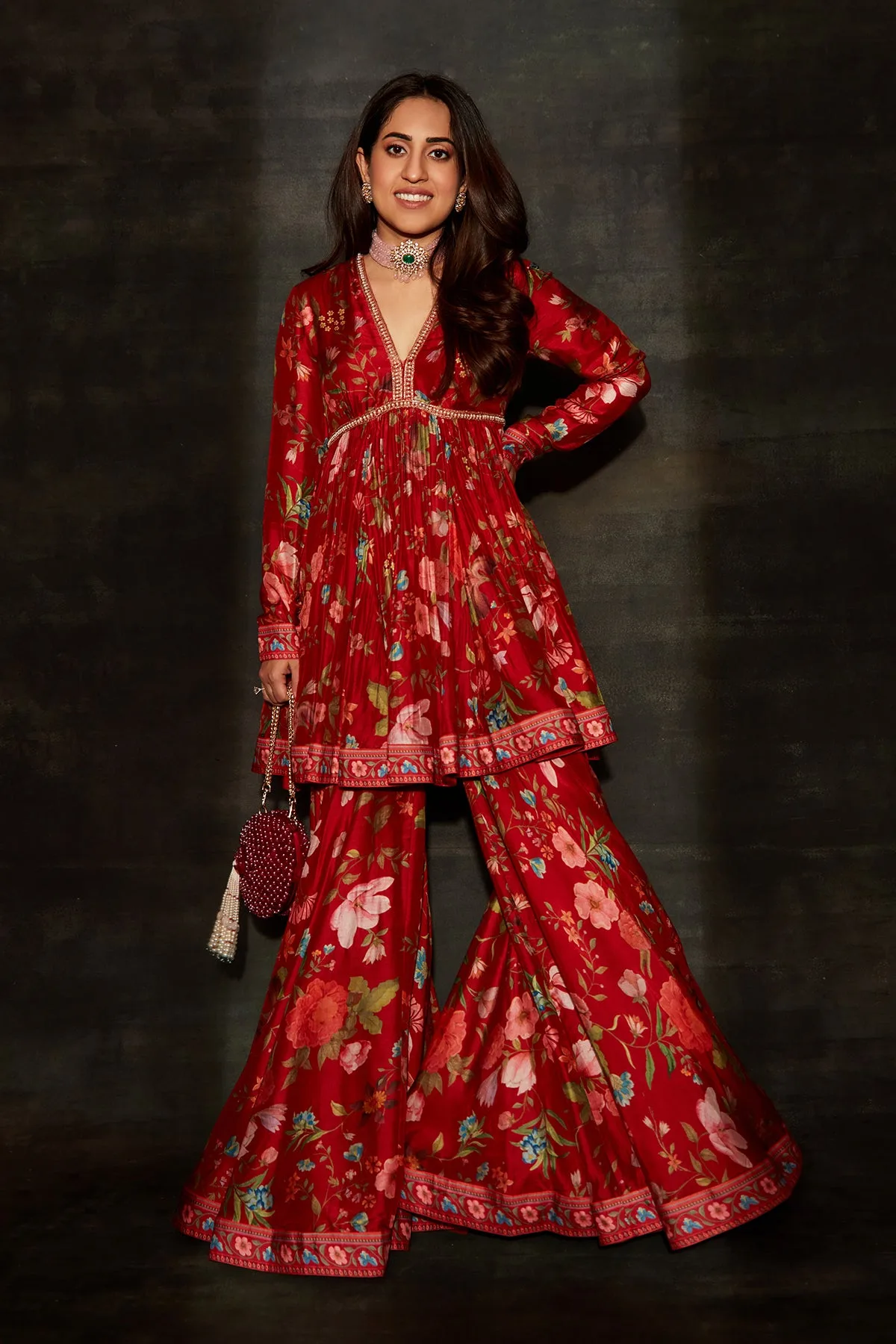 Ridhi Mehra In Florian In Red by Ridhi Mehra