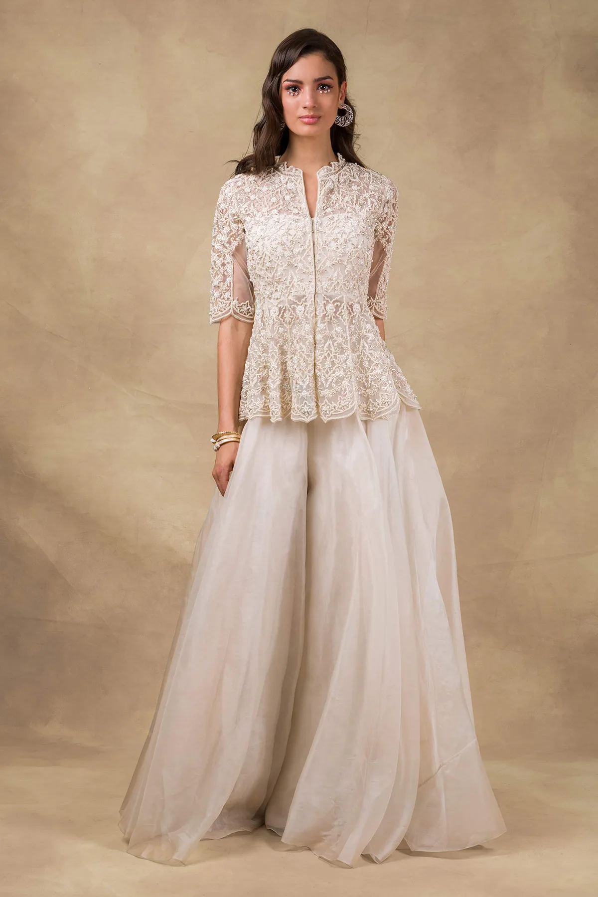 Aida by Ridhi Mehra, ivory sharara