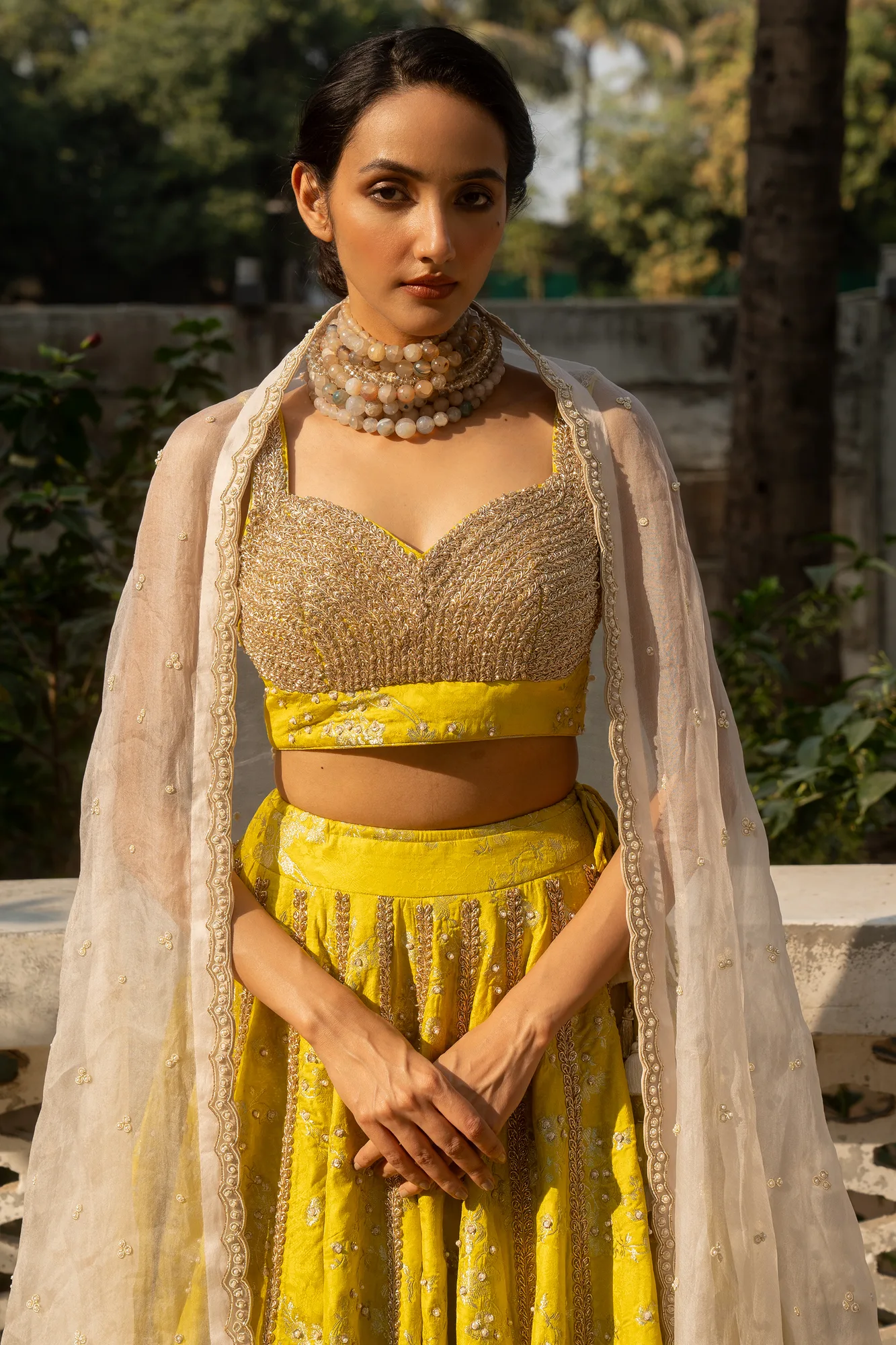Adele Lehenga Set – Yellow by Paulmi And Harsh, view 3