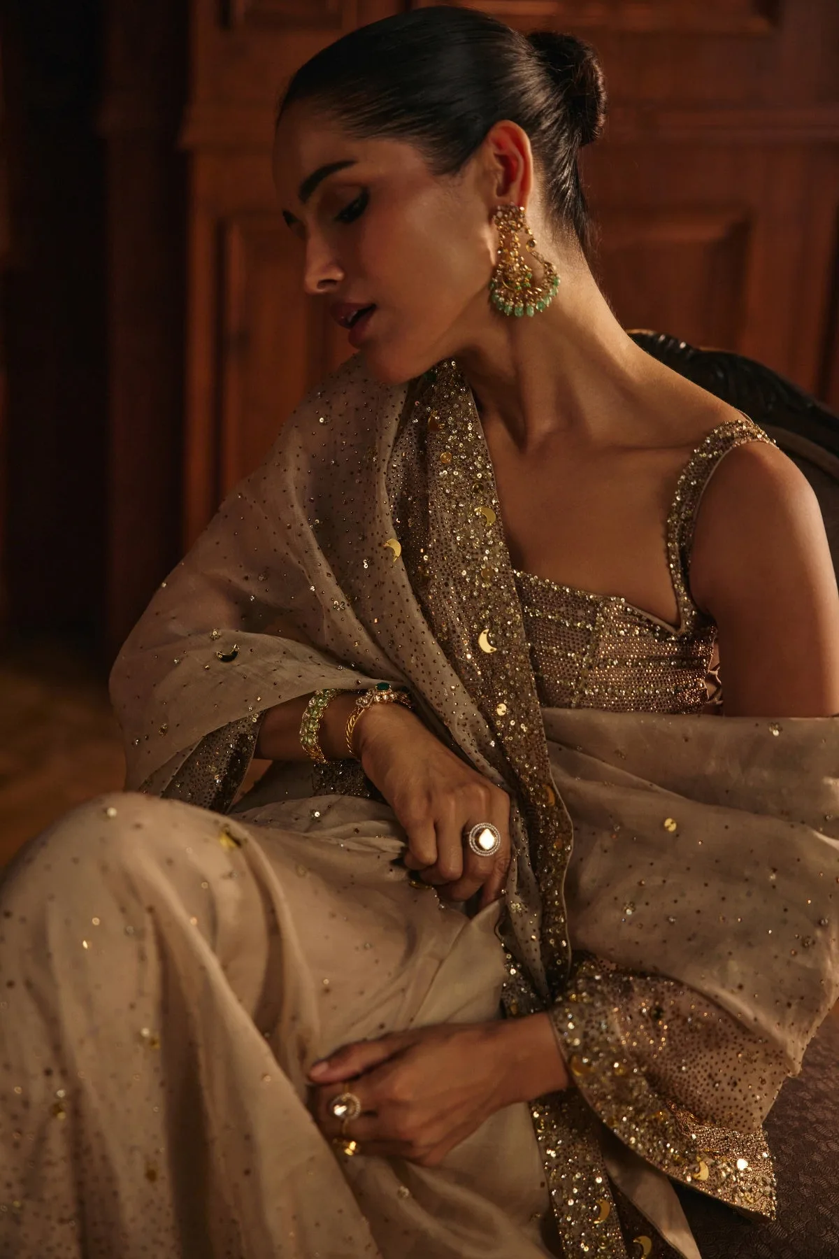 Saira by Mahima Mahajan, nude sari, view 3