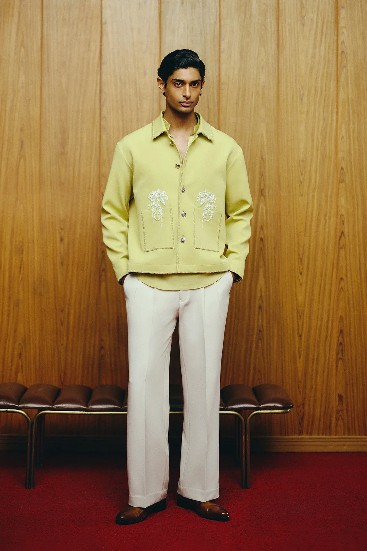 The Verdant Open Jacket, shirt with pant set by Dolly J