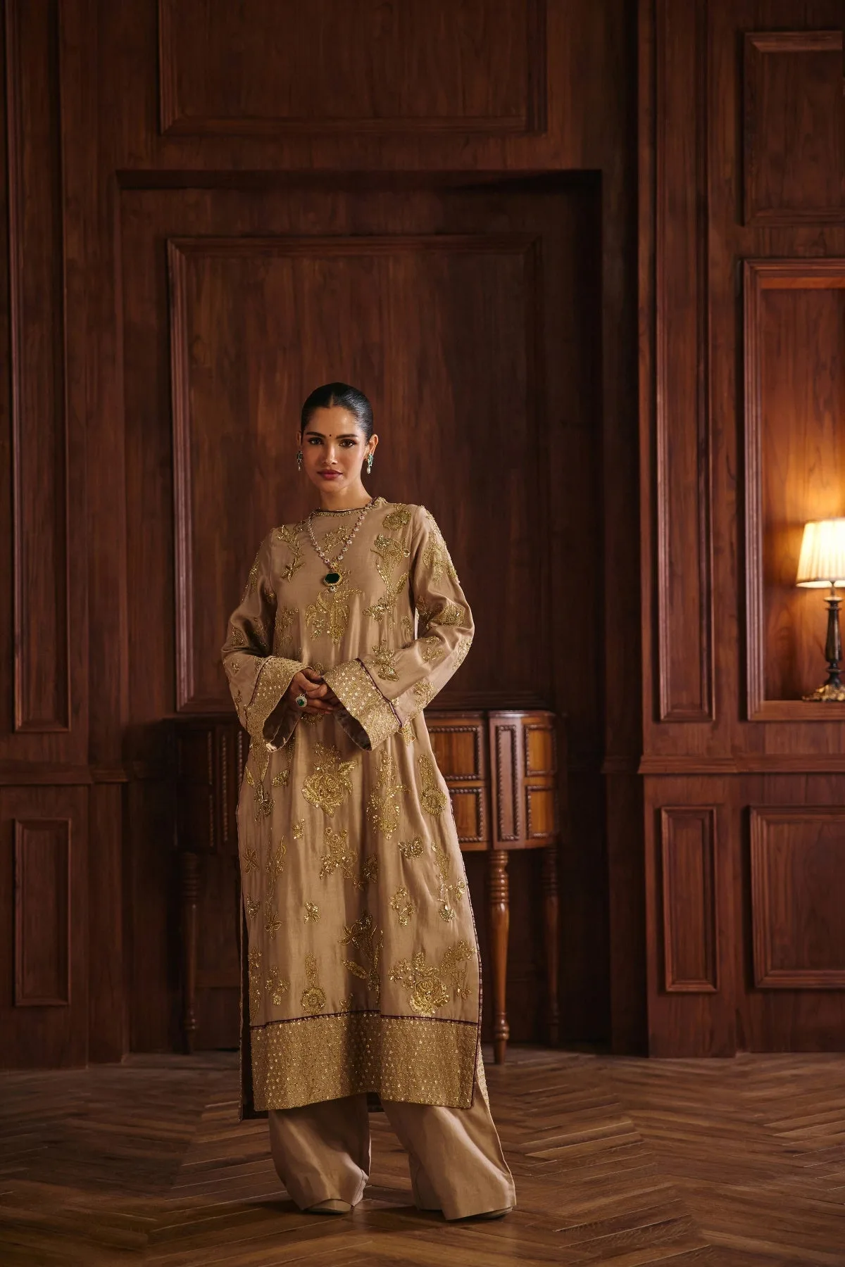 Kainat by Mahima Mahajan, nude kurta, view 4