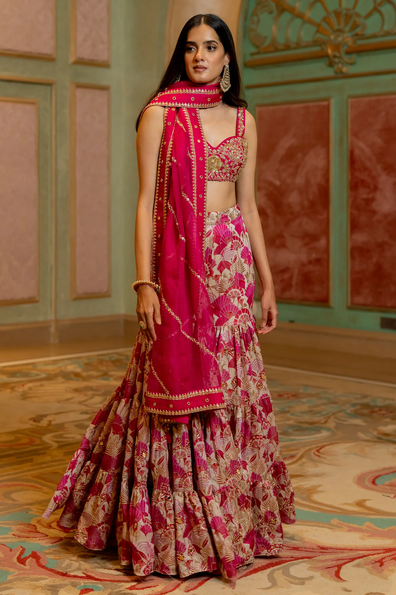Heela Lehenga Set by Paulmi And Harsh in pink