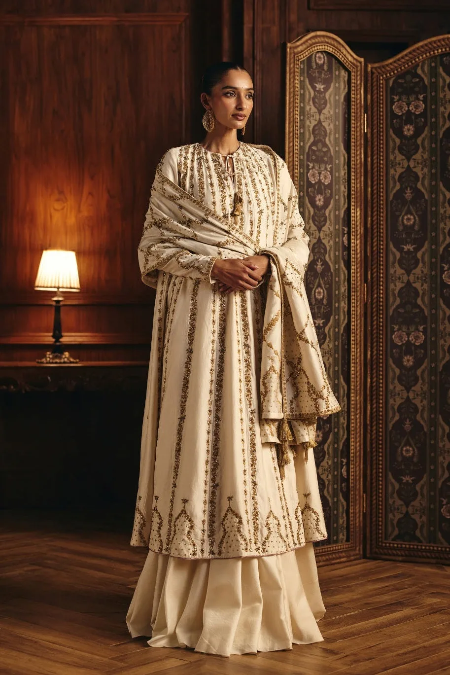 Nazaraa by Mahima Mahajan, ivory skirt set