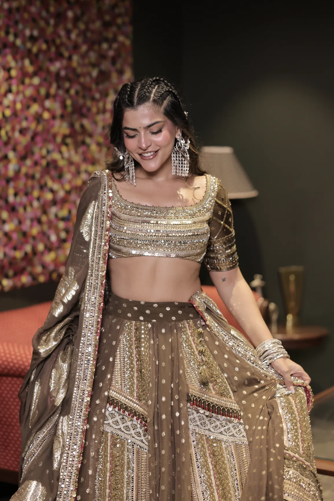 Kritika Khurana in Zalima Lehenga by Rishi and Vibhuti, view 4