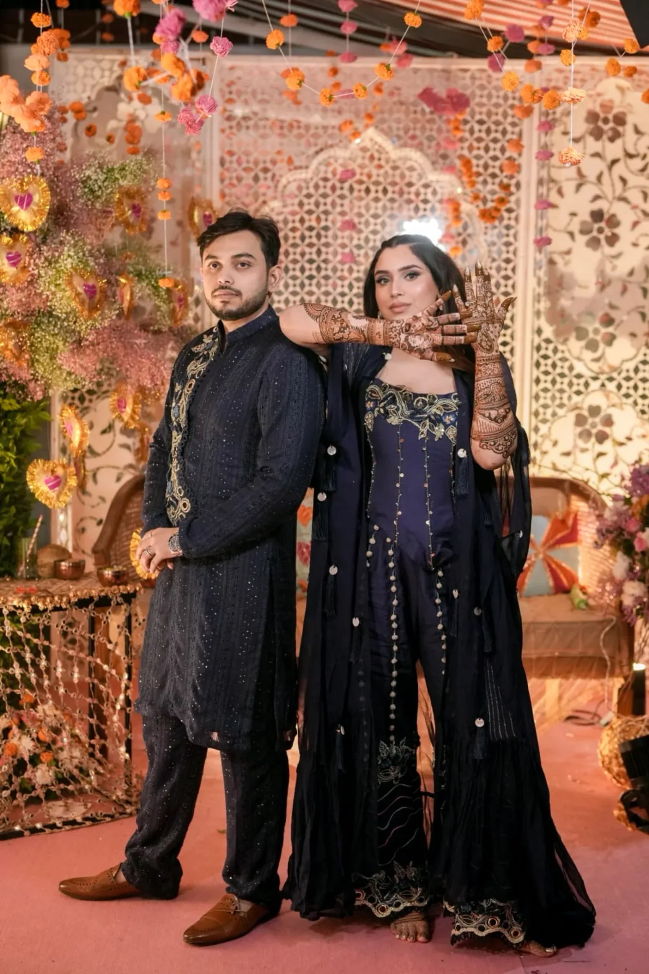 Asna & Vedant in Custom Imperial Set and Indie Imprium Kurta Set by Rishi and Vibhuti