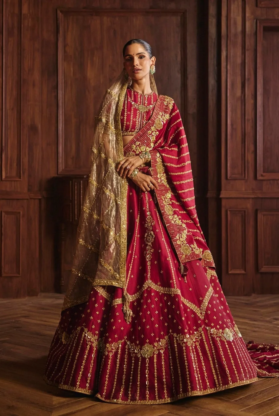 Pia by Mahima Mahajan, red lehenga