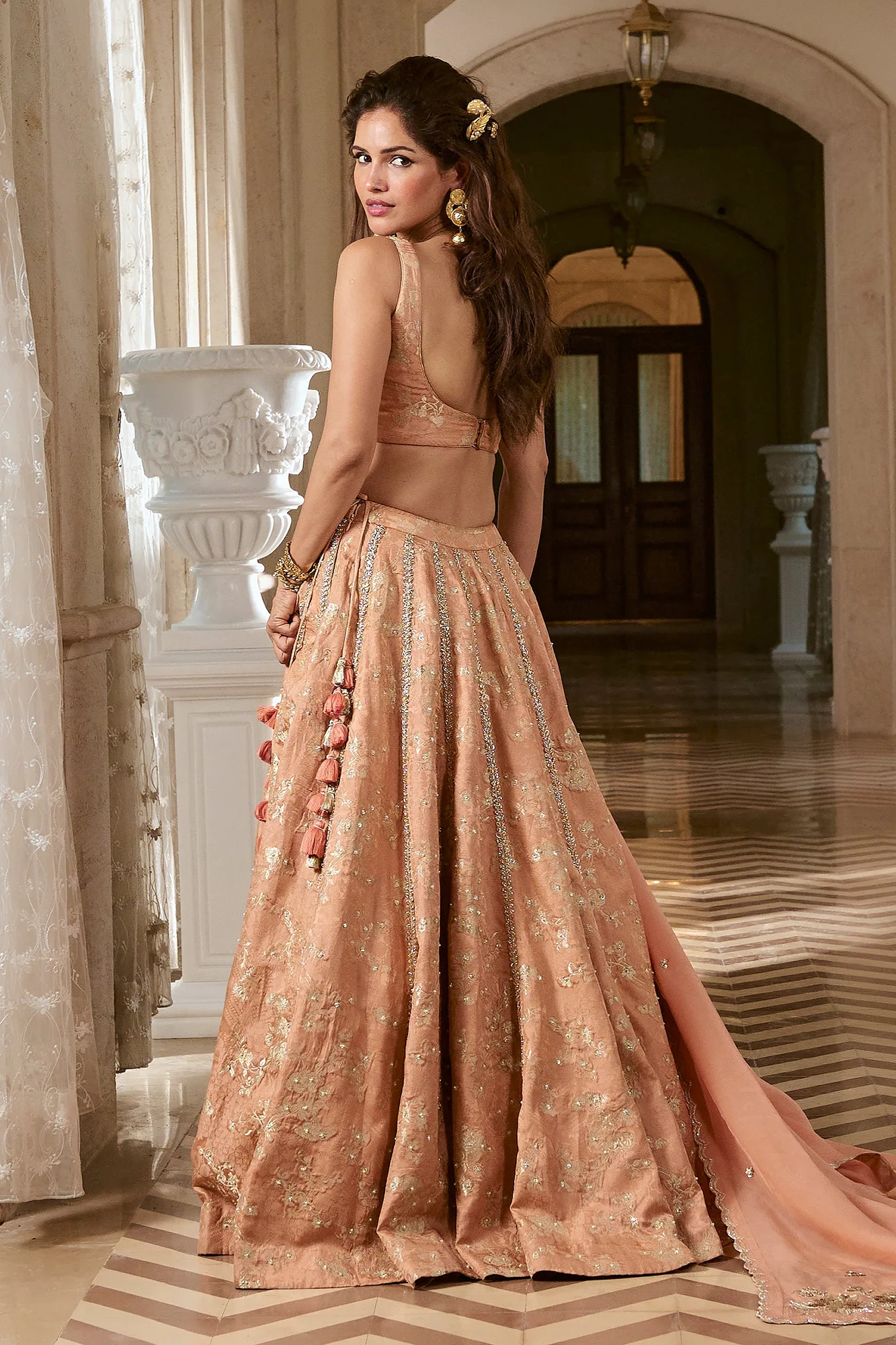 Adele Lehenga Set – Onion Pink by Paulmi And Harsh, view 2