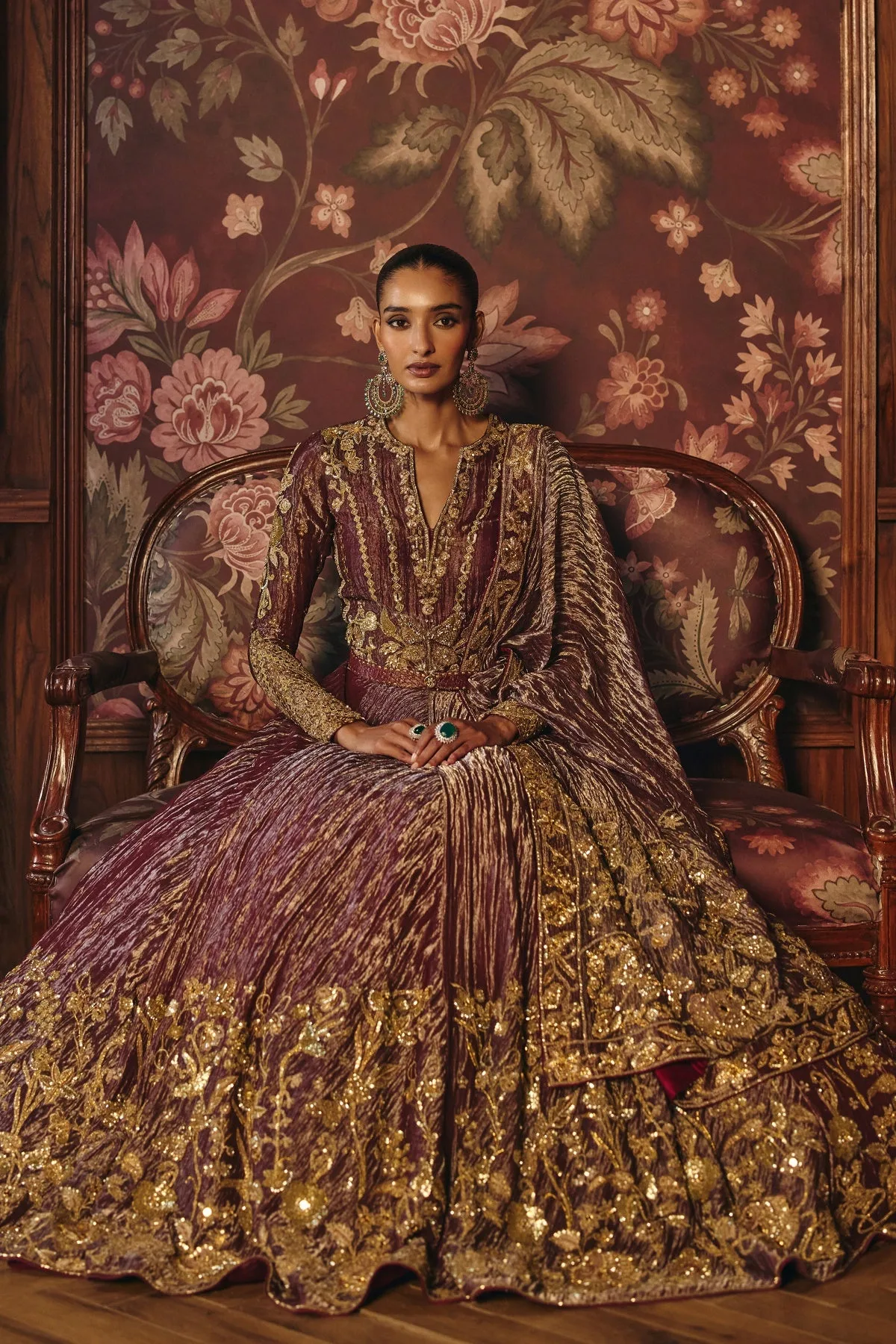 Madhubala by Mahima Mahajan, red anarkali, view 3